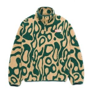 Parks Project Green and Tan Abstract Sherpa Pullover NWT